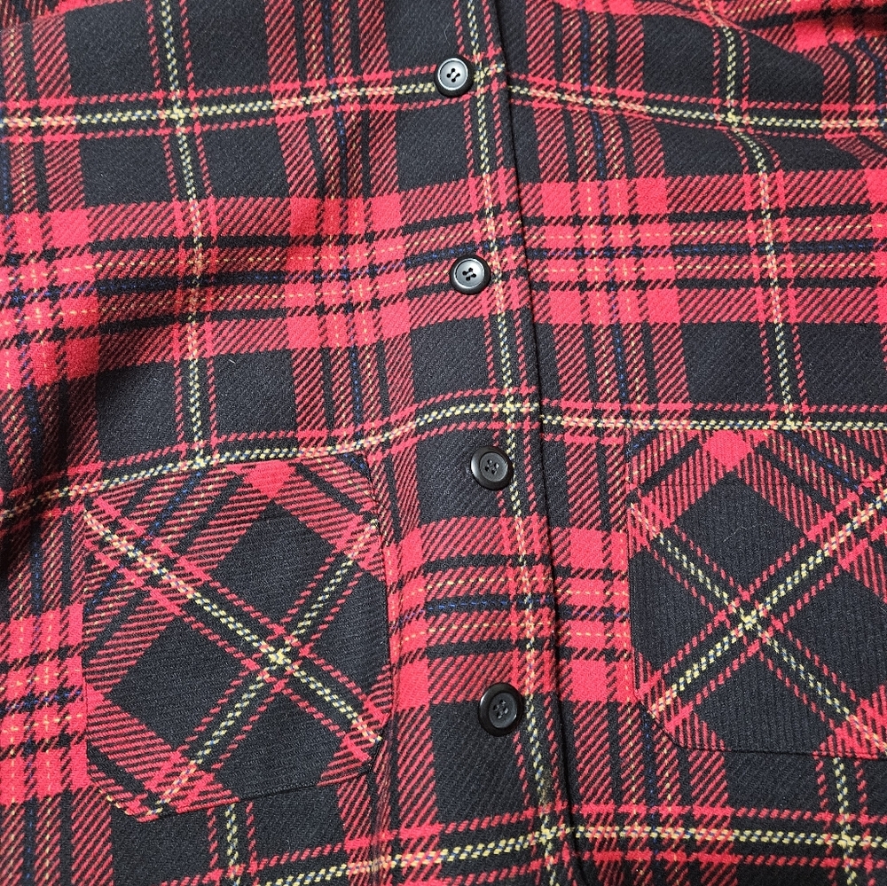 Pendleton All WOOL Plaid Button Down Cape WITH HO… - image 4
